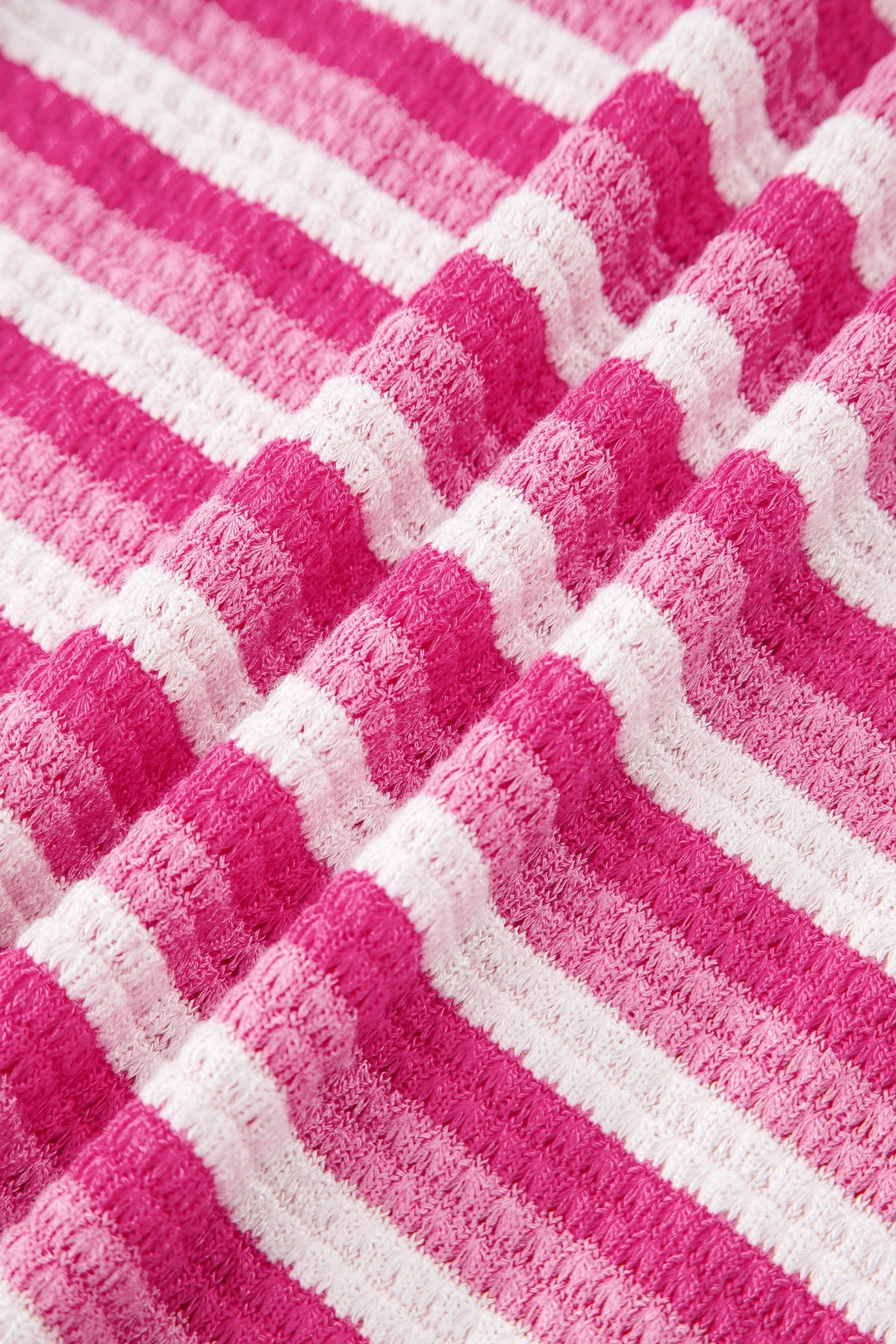 Stripe Textured Knit Short Sleeve Tee