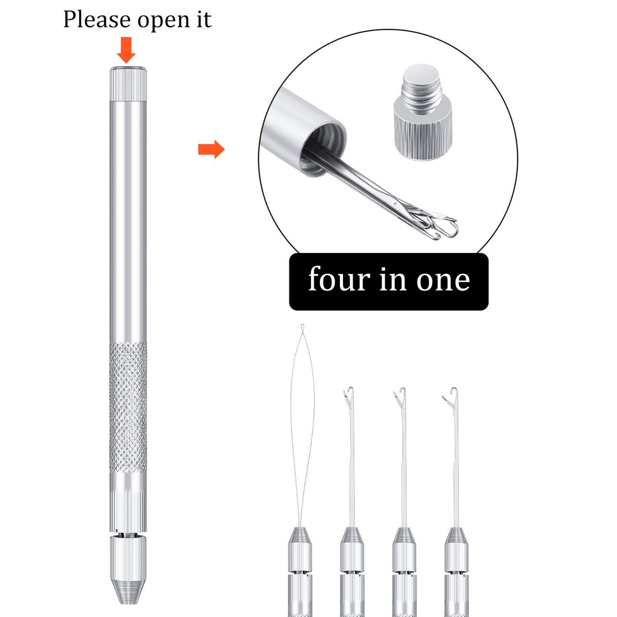 2 in 1 Hair Extension Tools, Includes Loop Needle Threader