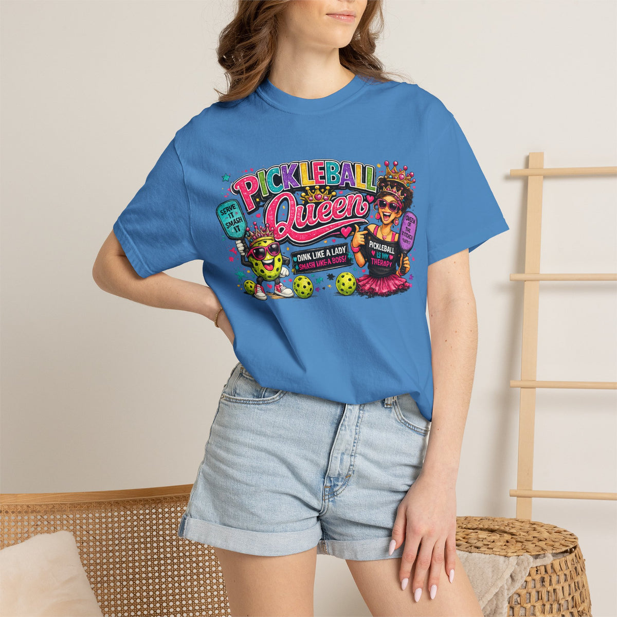 Pickleball Queen T-Shirt | Colorful Pickleball Graphic Tee