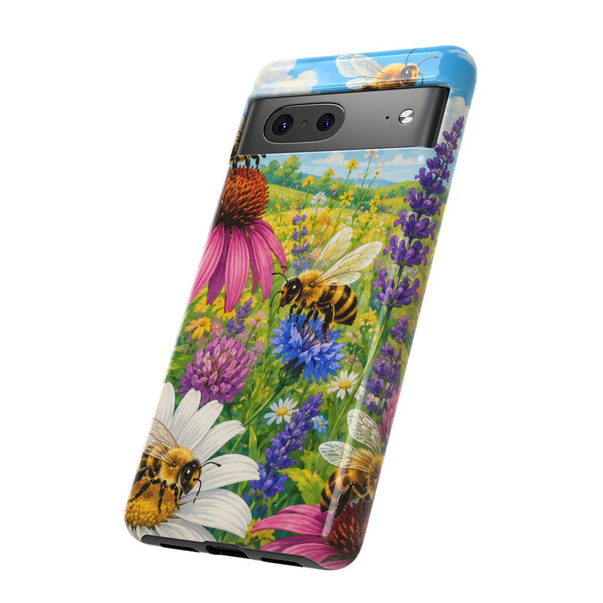 Bee Meadow Phone Case — Floral Honeybee Protective Cover