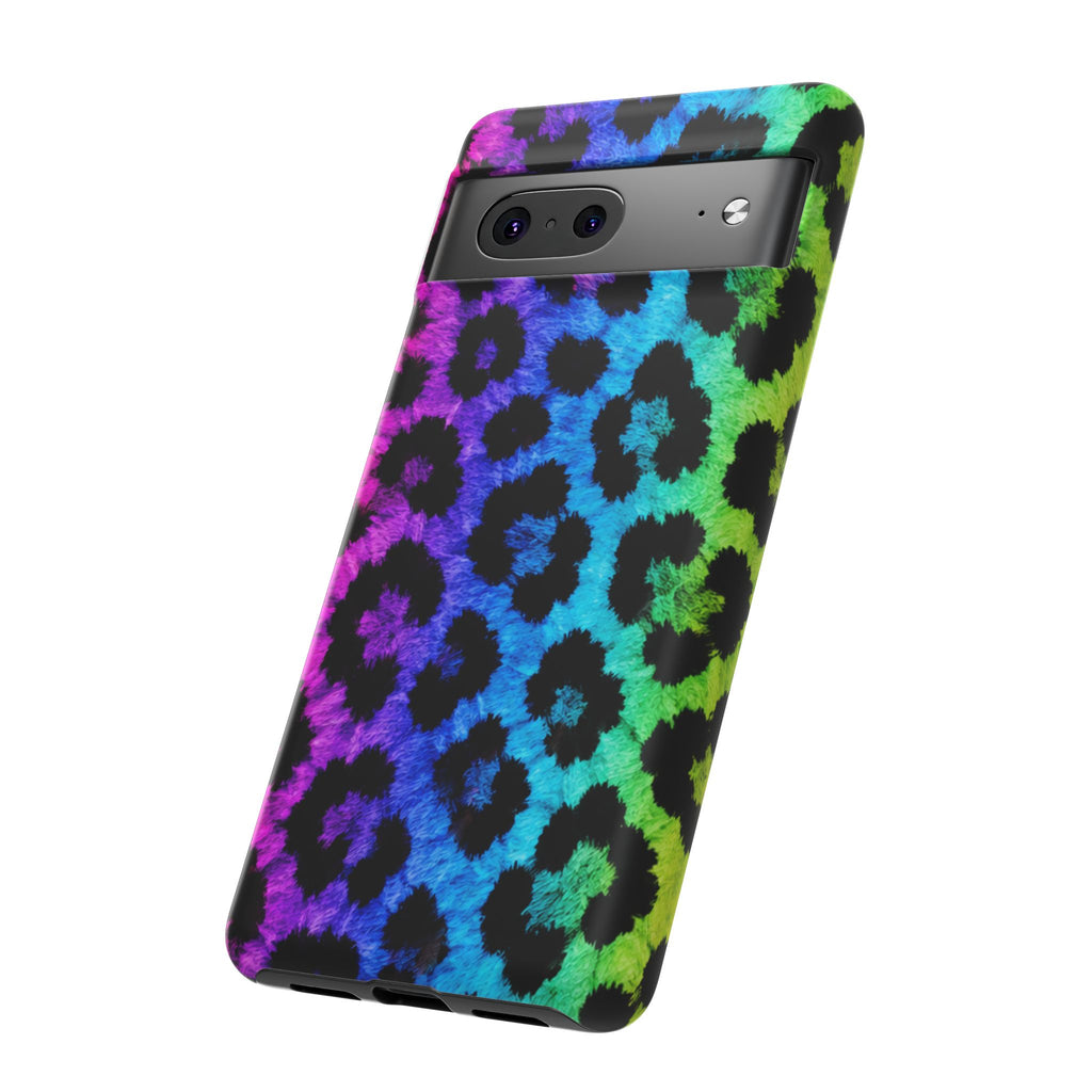 Neon Rainbow Leopard Tough Case – Colorful Animal Print Phone Cover