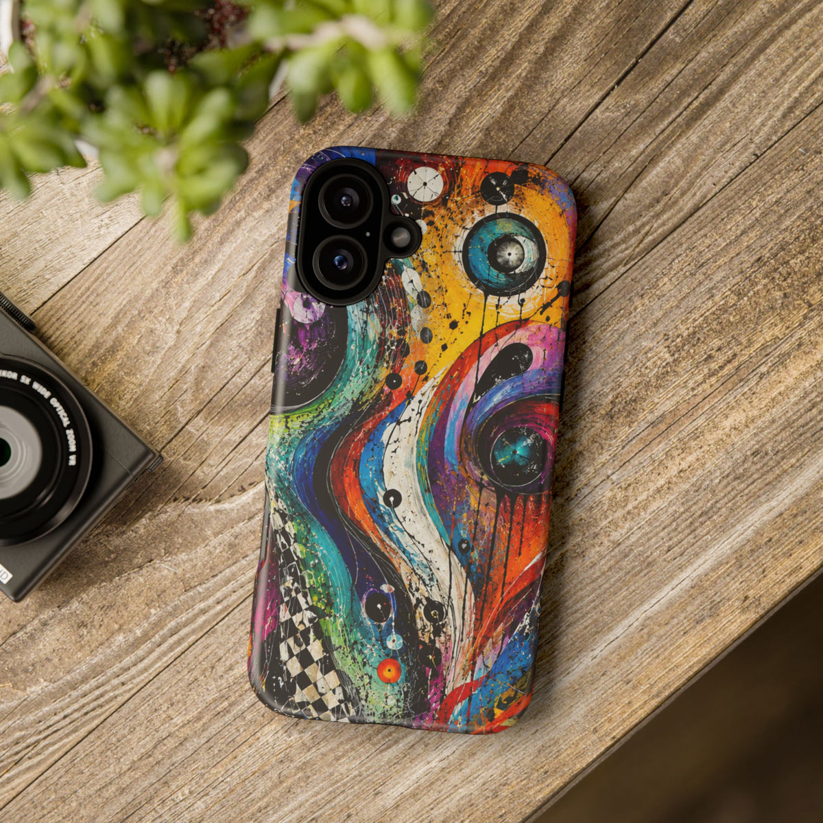Abstract Cosmic Swirl Phone Case — Colorful Artistic iPhone Tough Case
