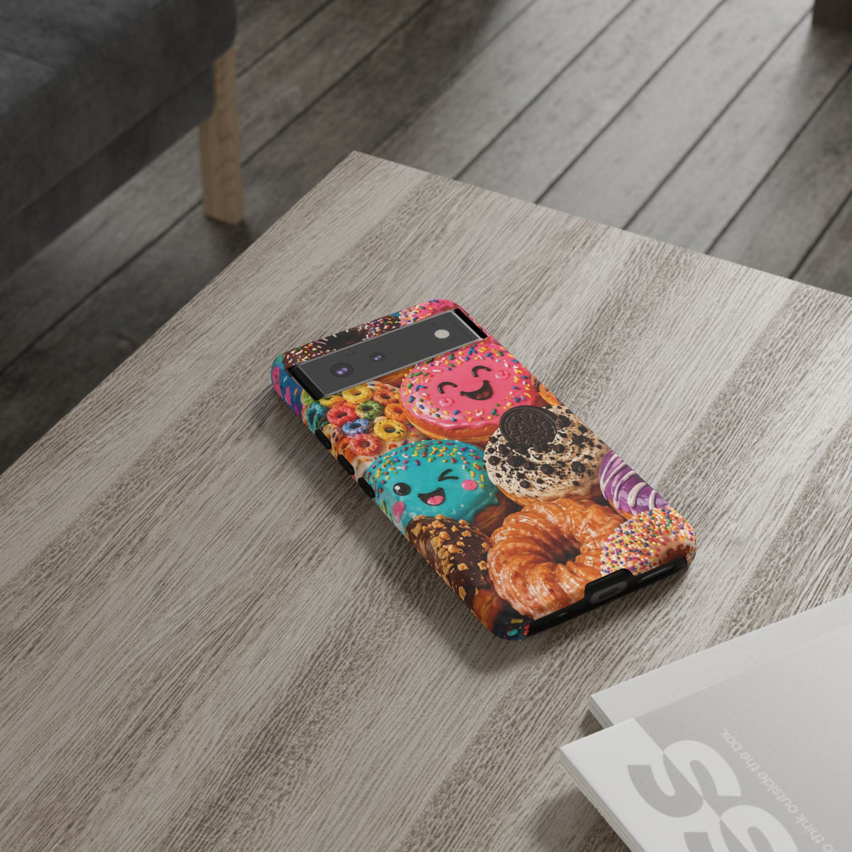 Donut Smile Tough Phone Case — Cute Colorful Desserts Protective Cover