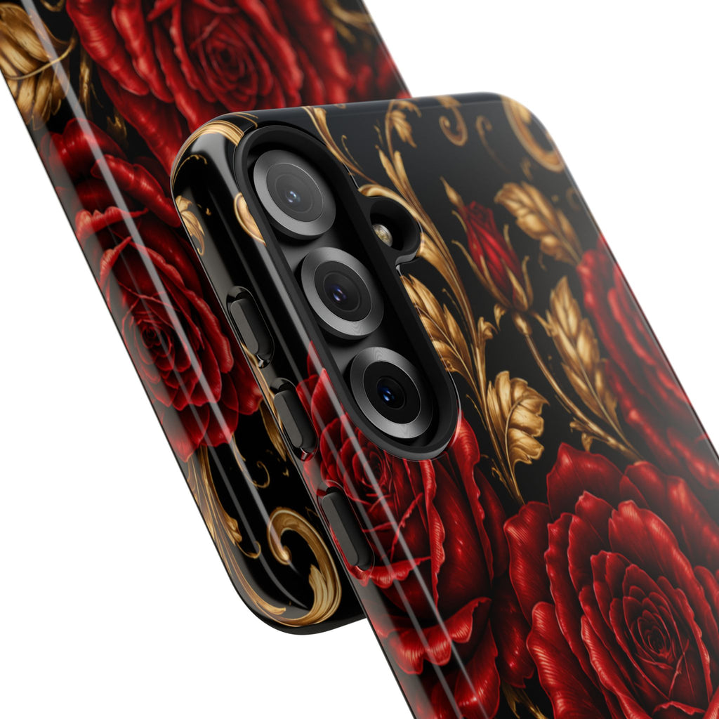 Tough Cases — Vintage Red Rose Floral Phone Case