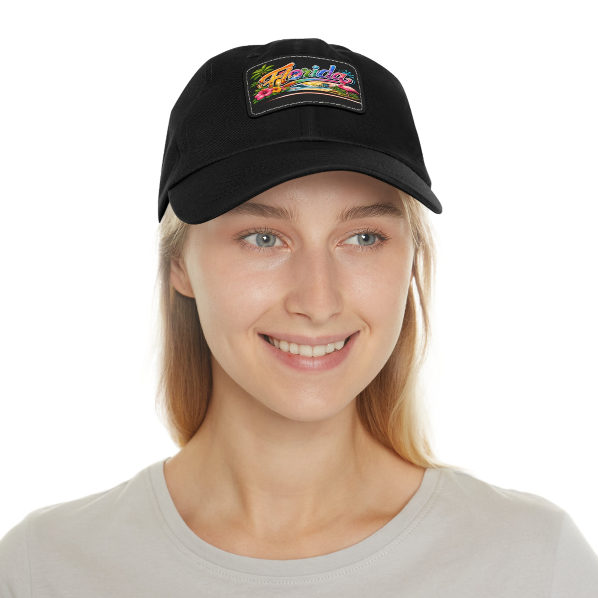 Florida Retro Patch Dad Hat | Leather Rectangle