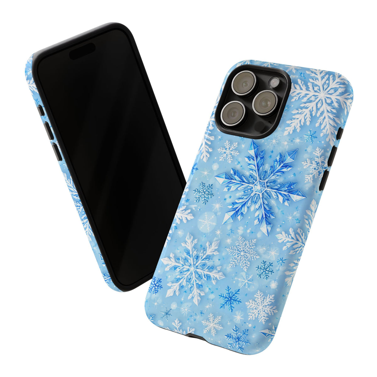 Winter Snowflake Tough Phone Case — Blue Holiday Protective Cover