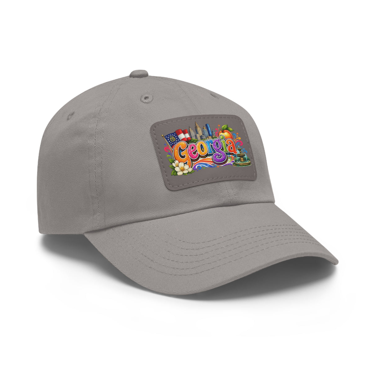 Georgia Colorful Patch Dad Hat | Leather Patch Cap