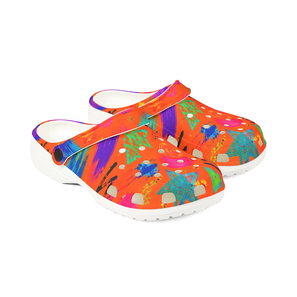 Bright Tropical Floral EVA Foam Clogs — Colorful Garden Slip-On Shoes