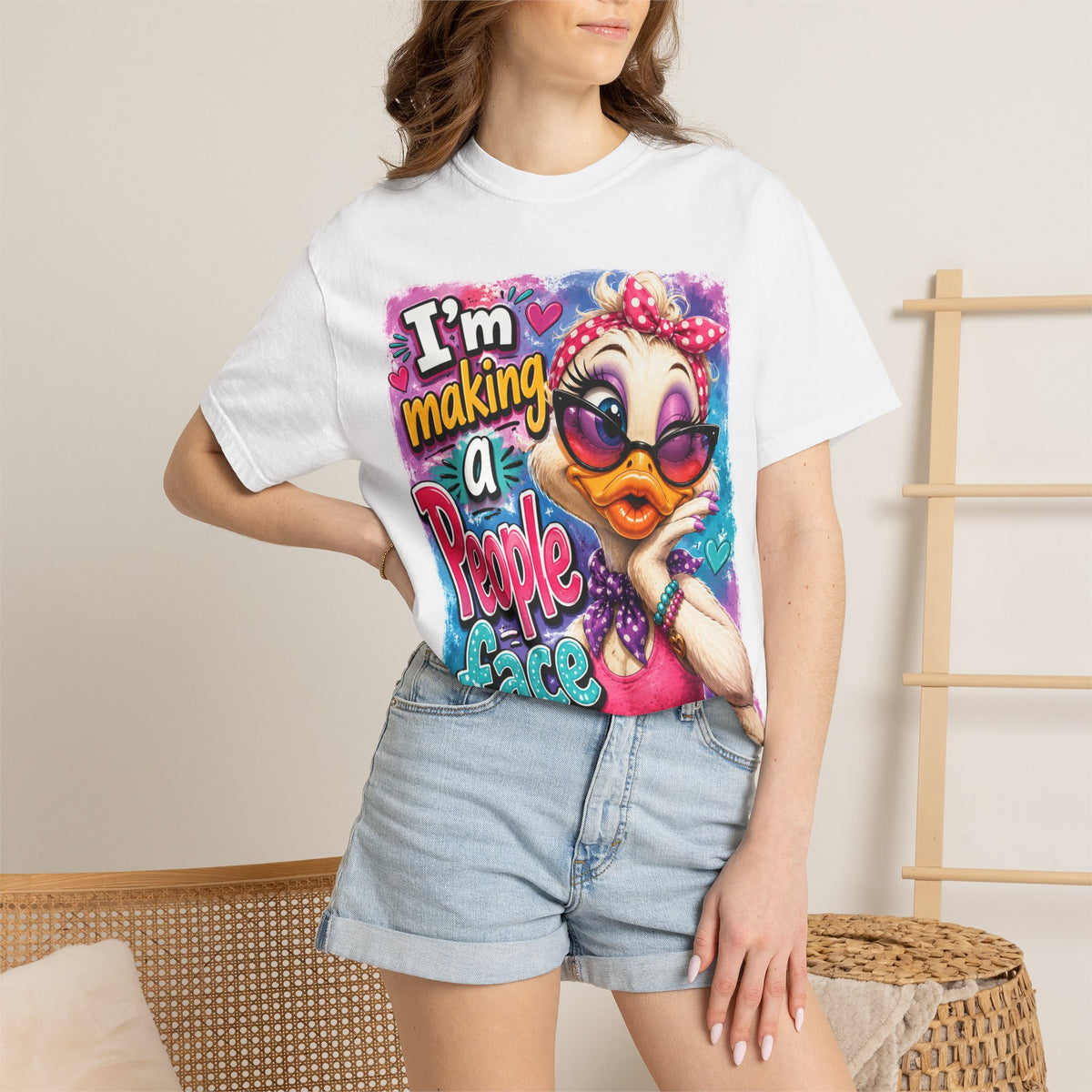 I'm Making a People Face duck illustration T-shirt | sassy bird tee