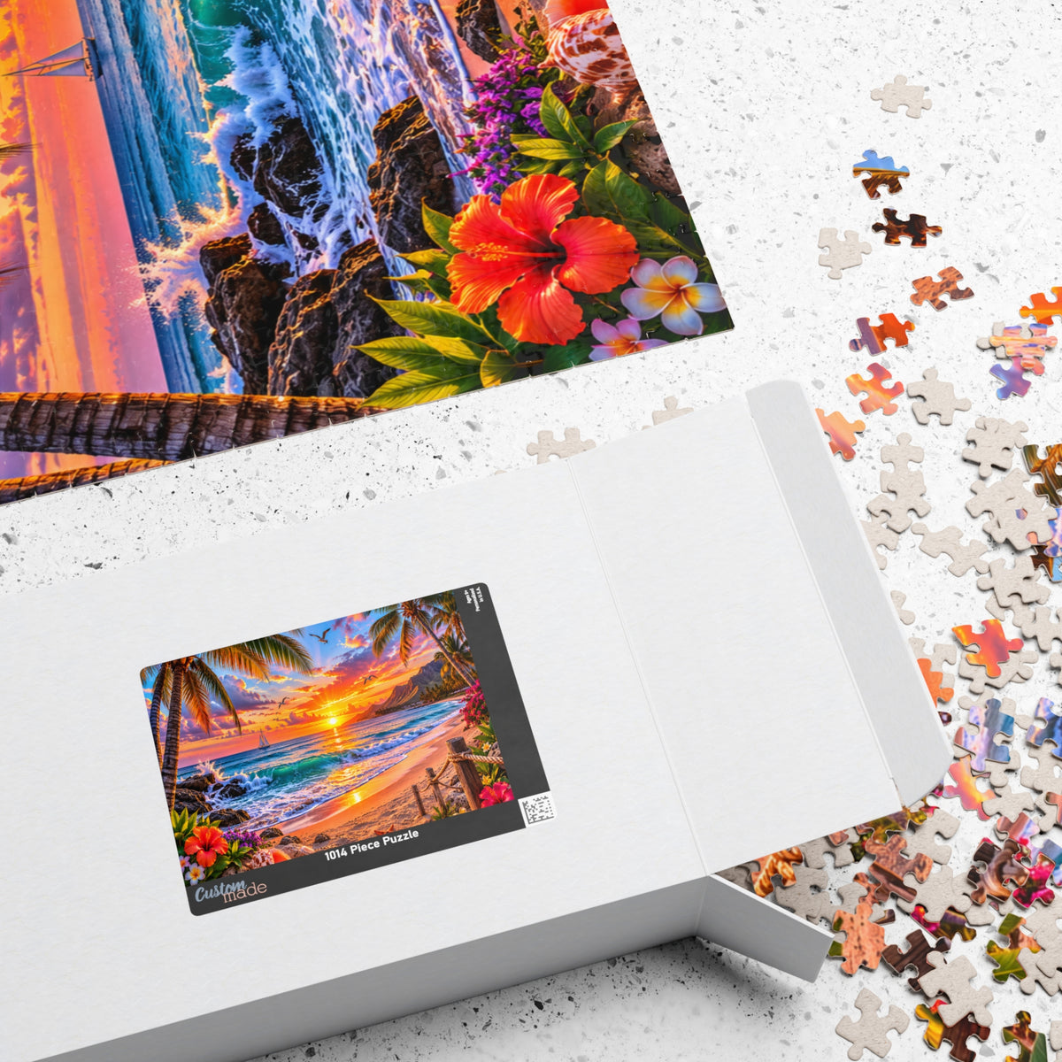 Tropical Sunset Beach Puzzle – 520/1014/252/110-Piece Scenic Jigsaw