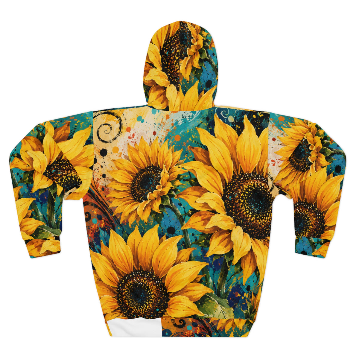 Sunflower All-Over Print Hoodie — Vibrant Floral Sunflower Pullover