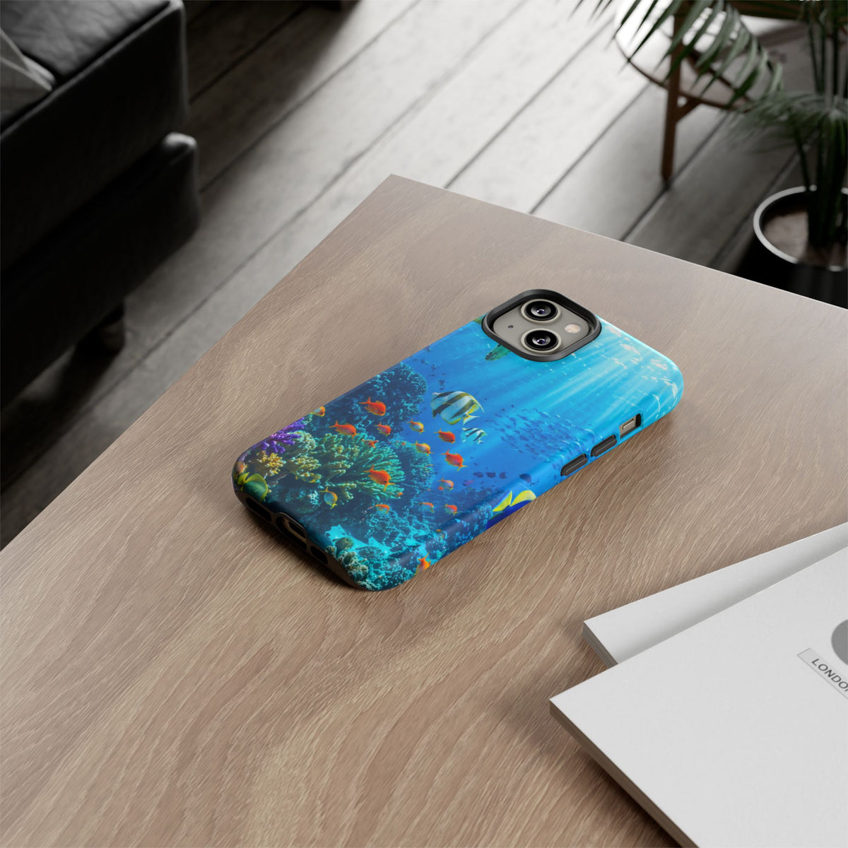 Underwater Ocean Life Tough Phone Case — Coral Reef & Sea Turtle Protective Cover