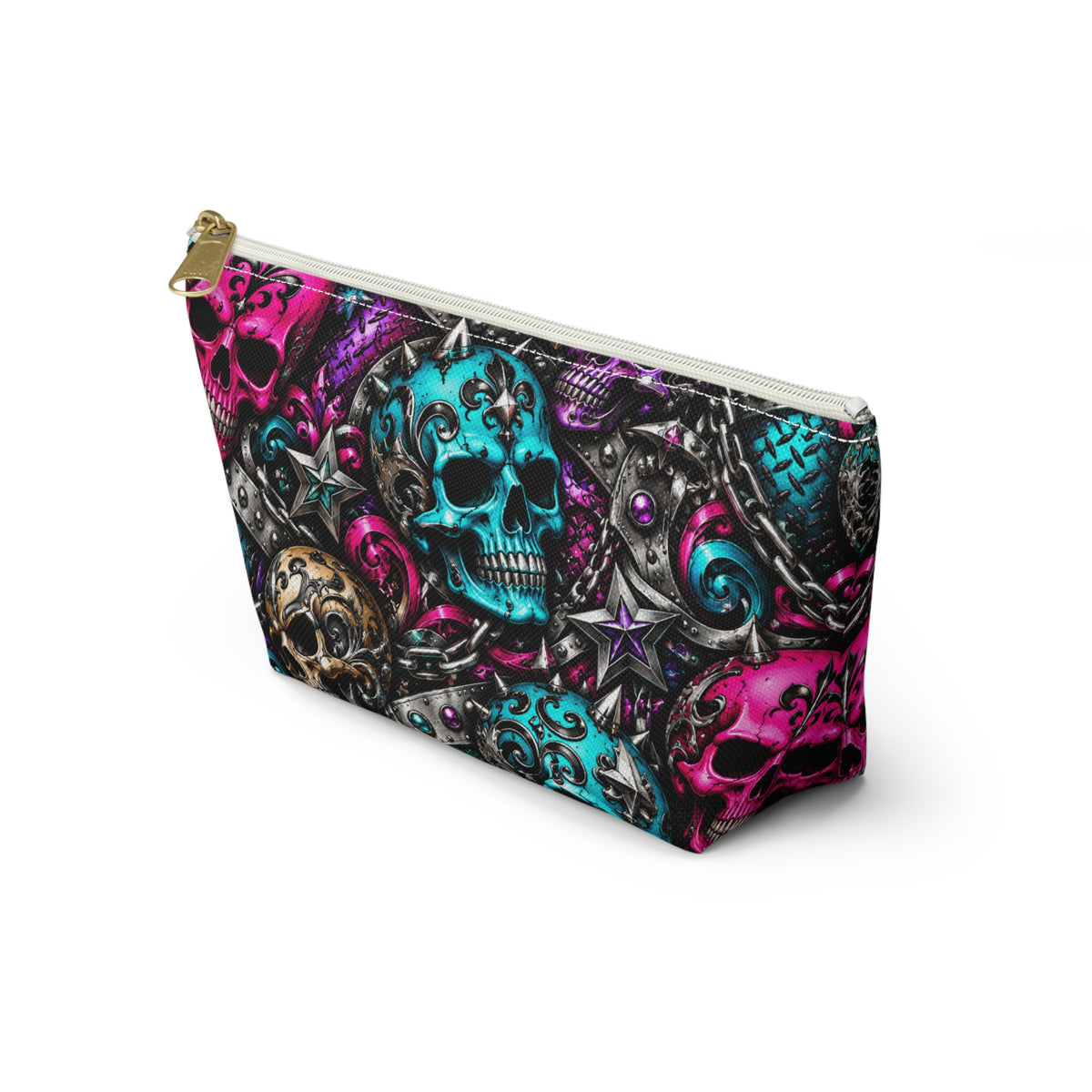 Colorful Sugar Skull Pattern Accessory Pouch