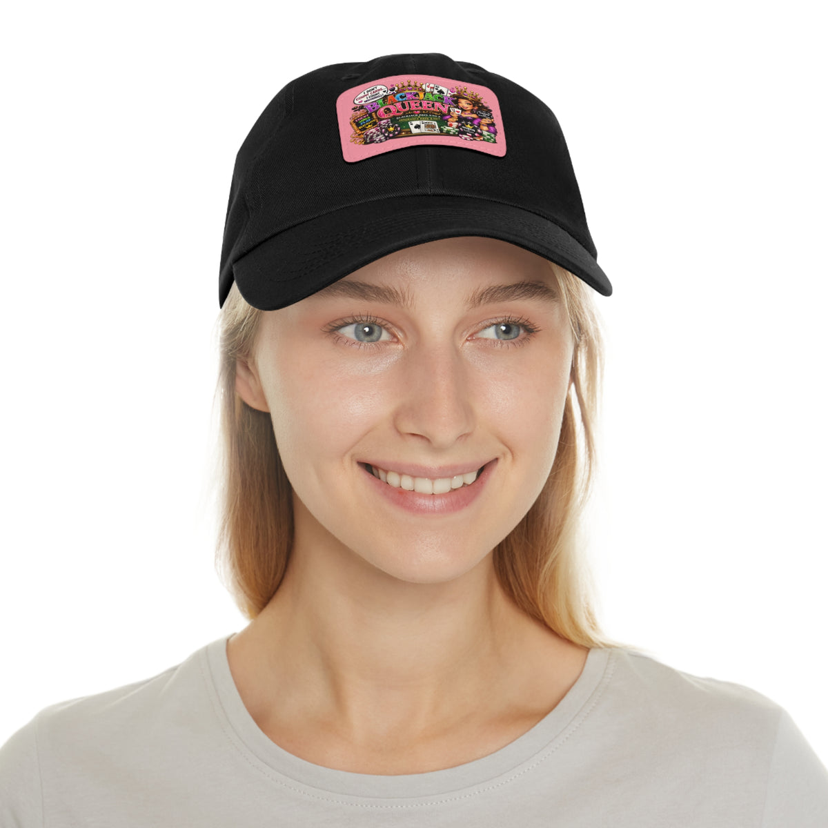 Black Queen patch dad hat | Leather patch baseball cap