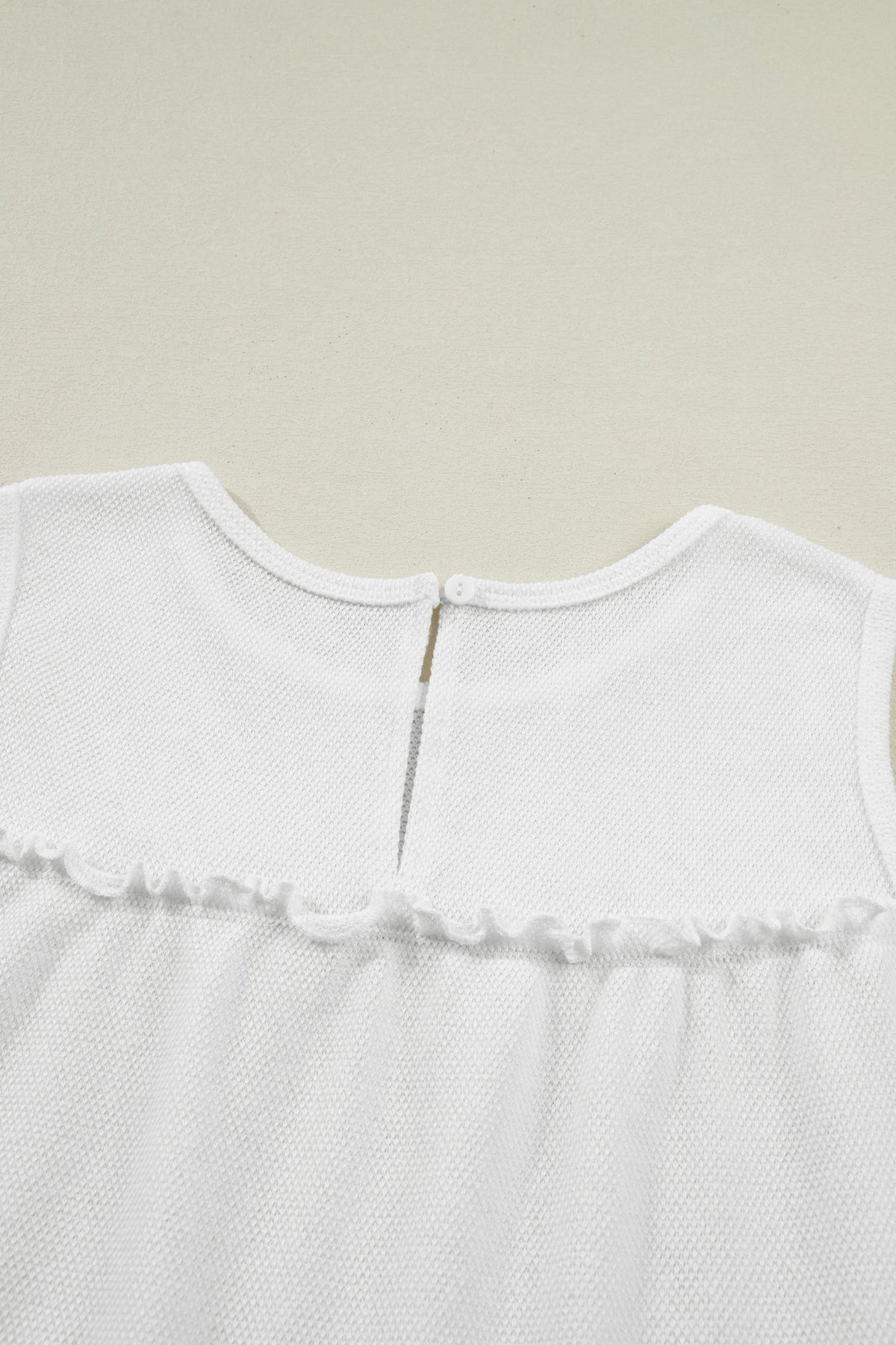 Solid Frilled Ruffle Tiered Tank Top