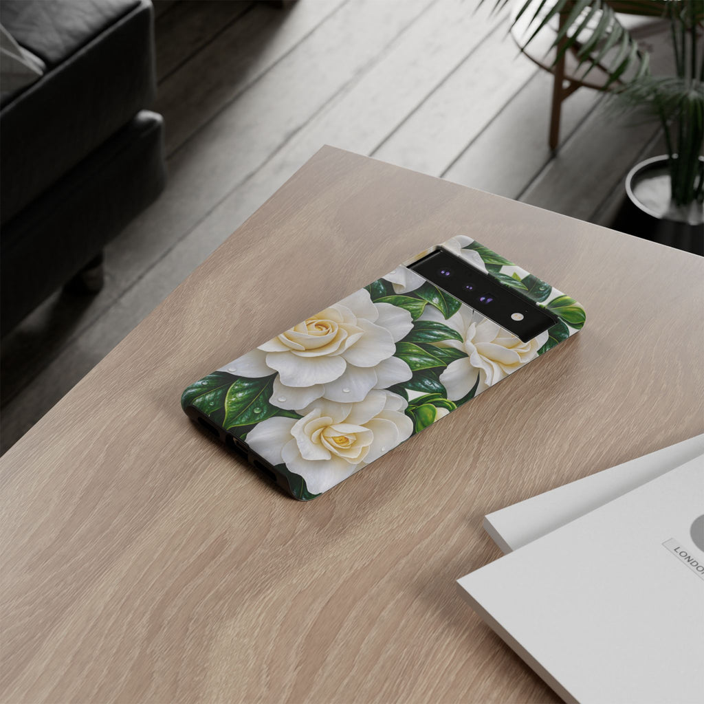 Floral Camellia Tough Case — White Gardenia Phone Cover