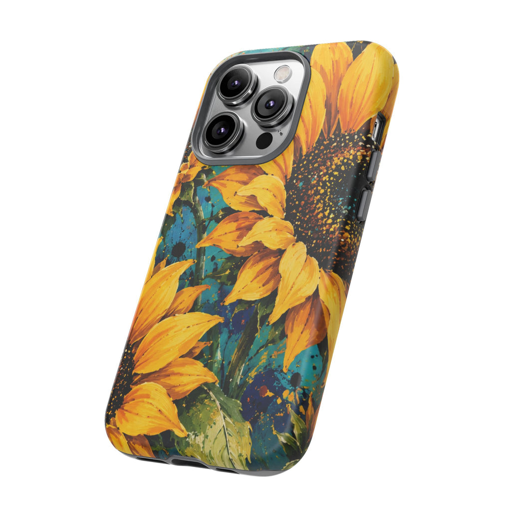 Sunflower Art Phone Case — Vibrant Yellow Floral Tough Case