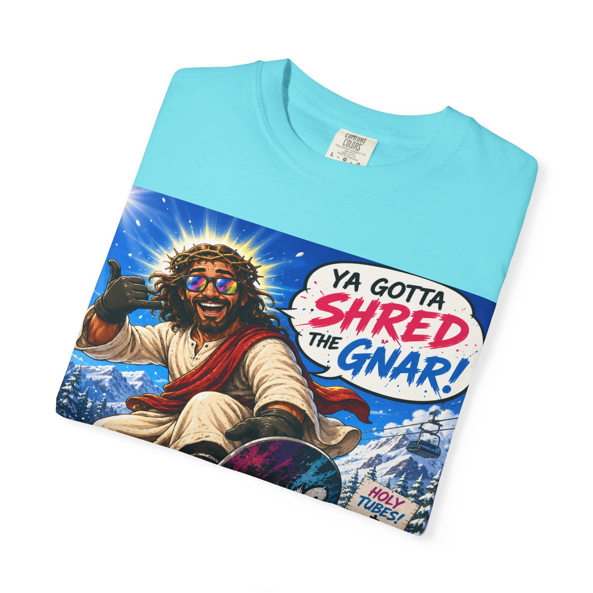 Jesus Skateboarding Shred the Gnar T-shirt | Christian Skateboard Design