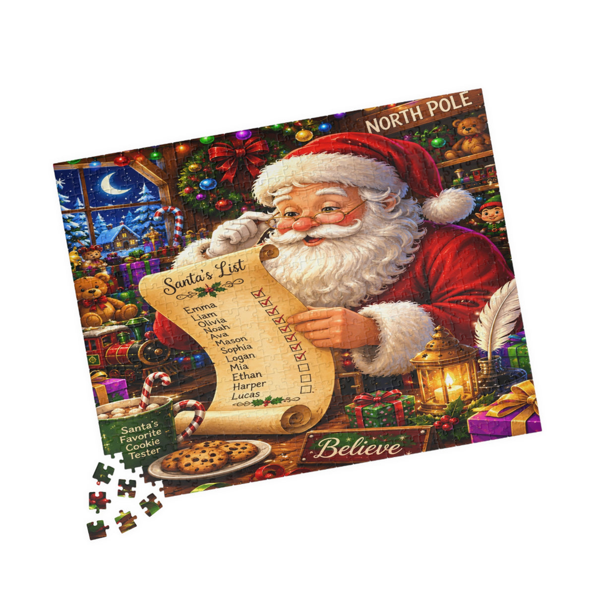 Santa’s List Jigsaw Puzzle — Festive 110/252/520/1014-Piece Christmas Puzzle