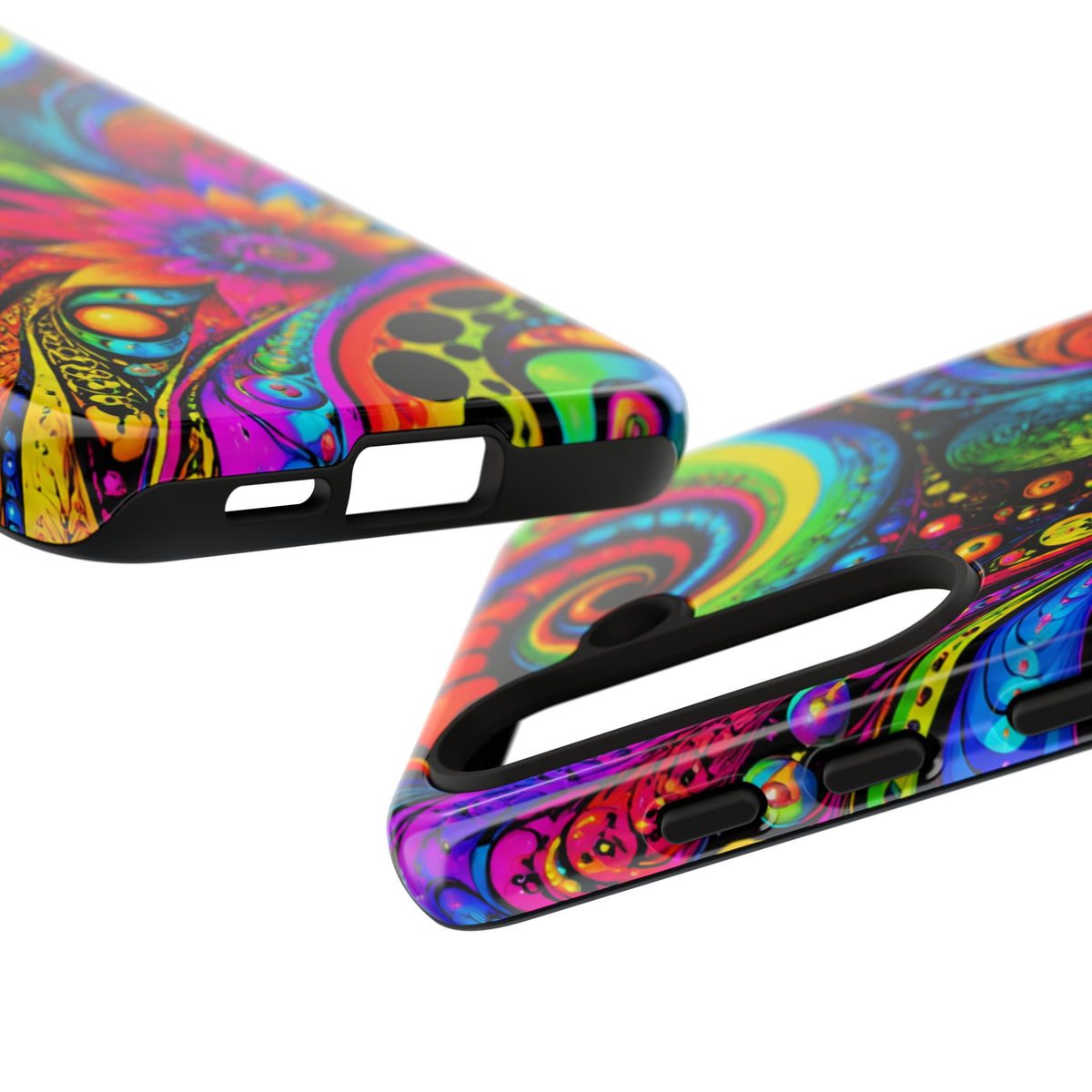 Psychedelic Floral Phone Case — Vibrant Swirl Tough Protective Cover