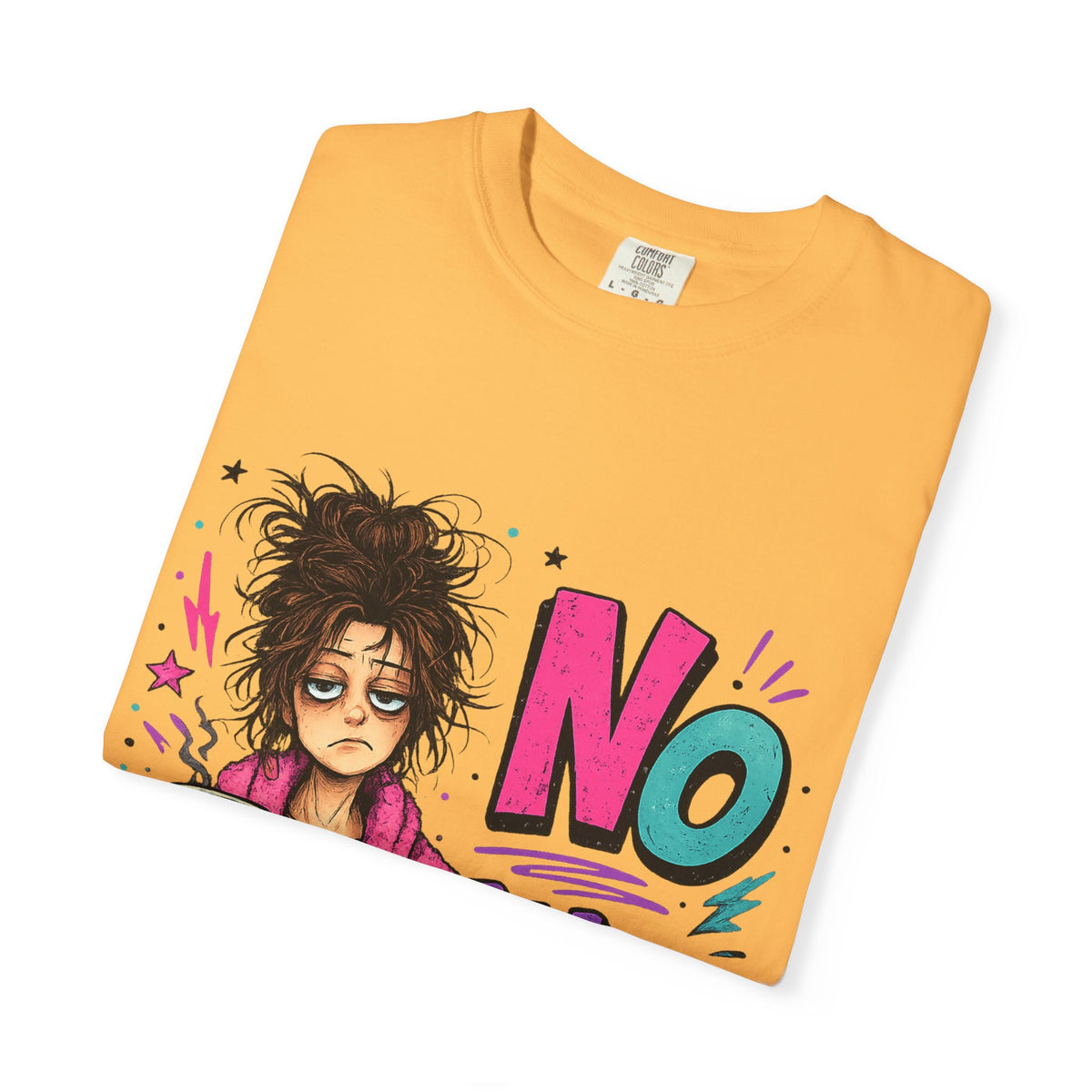 No Talkie Graphic T-Shirt | Grumpy Coffee Girl Illustration