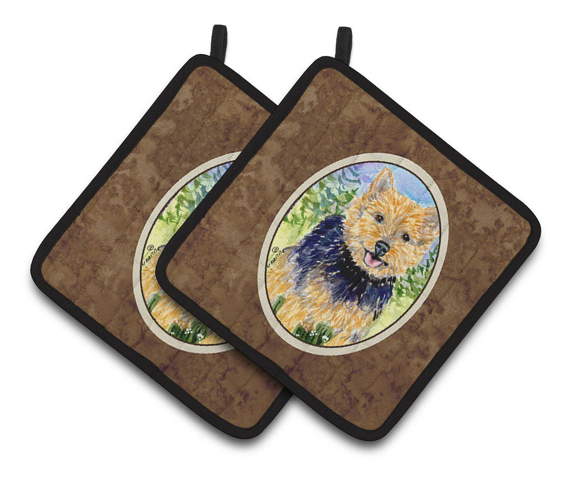 Norwich Terrier Pot Holder Set of 2 Heat Resistant Quilted Hot Pads 7.5 x 7.5 Inch, Insulated Kitchen Trivets for Cooking & Baking