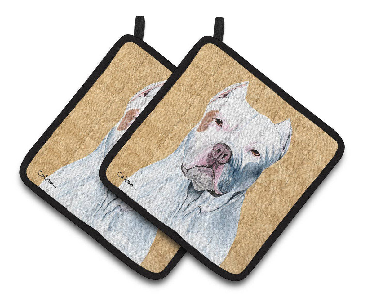 Pit Bull Wipe your Paws Pot Holder Set of 2 Heat Resistant Quilted Hot Pads 7.5 x 7.5 Inch, Insulated Kitchen Trivets for Cooking & Baking