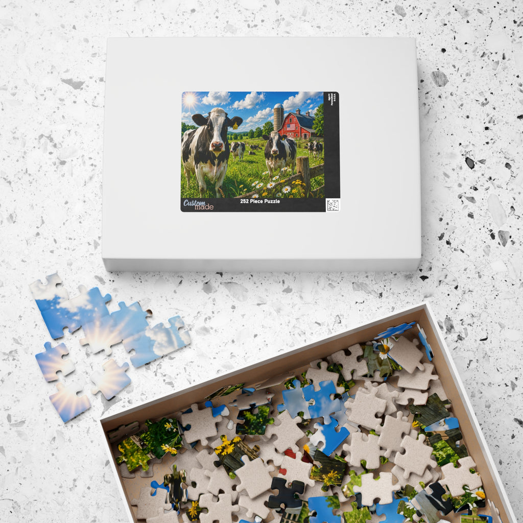 Countryside Cows Jigsaw Puzzle — Scenic Farm Barn Puzzle (110/252/520/1014 pcs)