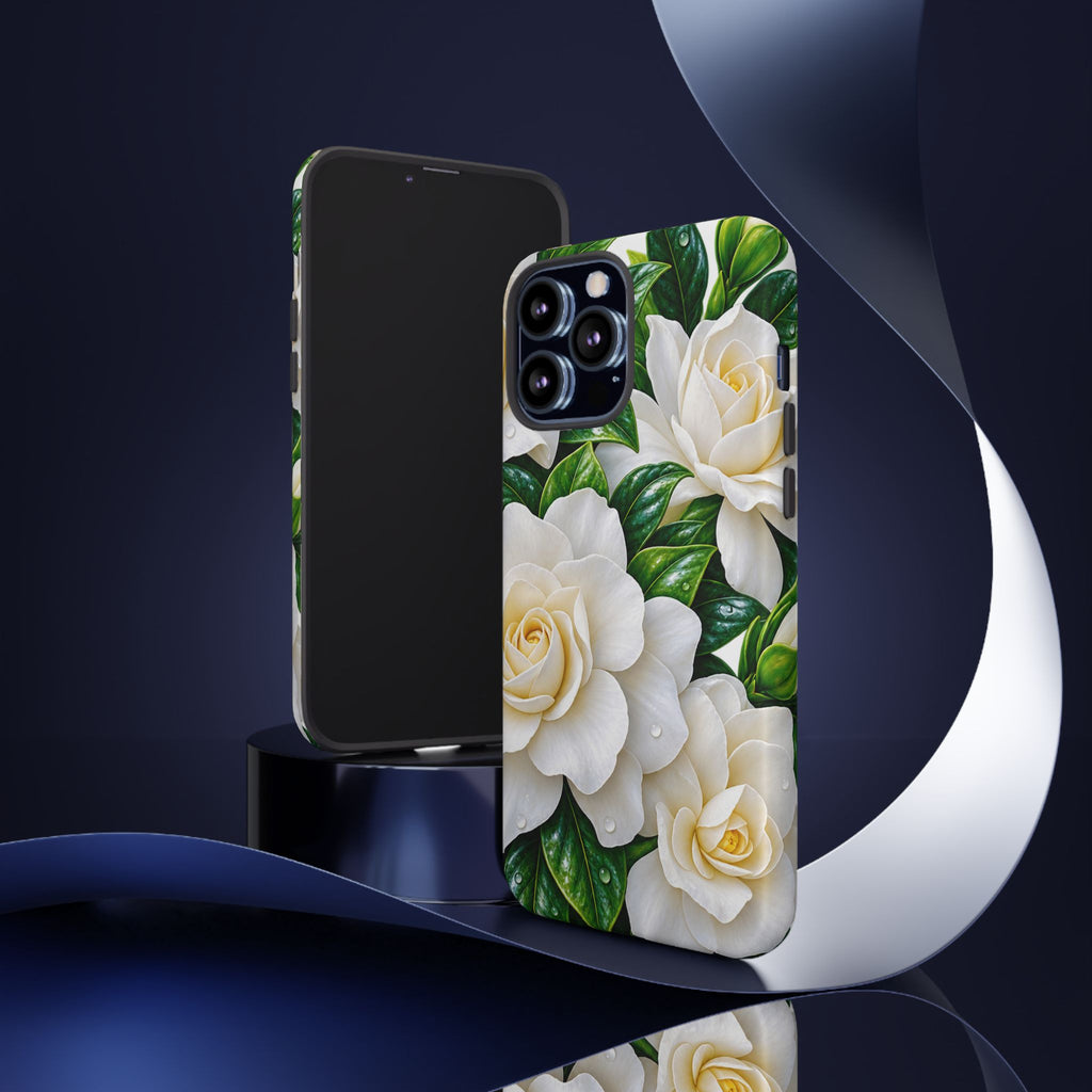 Floral Camellia Tough Case — White Gardenia Phone Cover