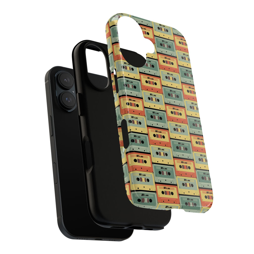 Retro Cassette Tape Phone Case — Vintage Music Pattern Tough Case