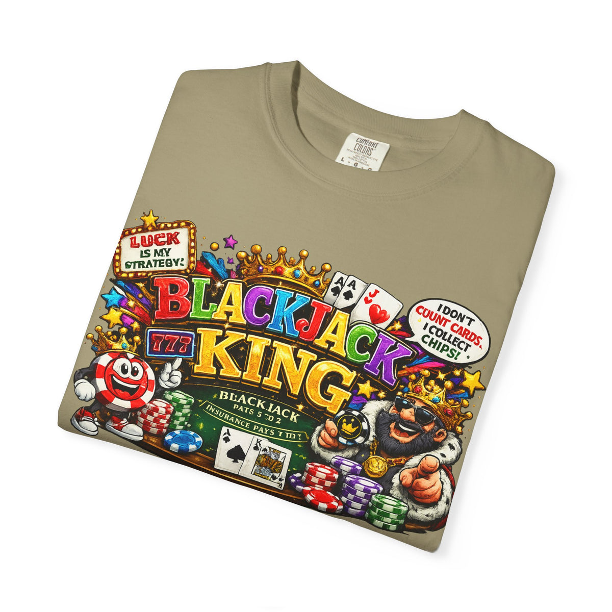 Blackjack King graphic T-shirt | Casino Playing Cards, Chips Design