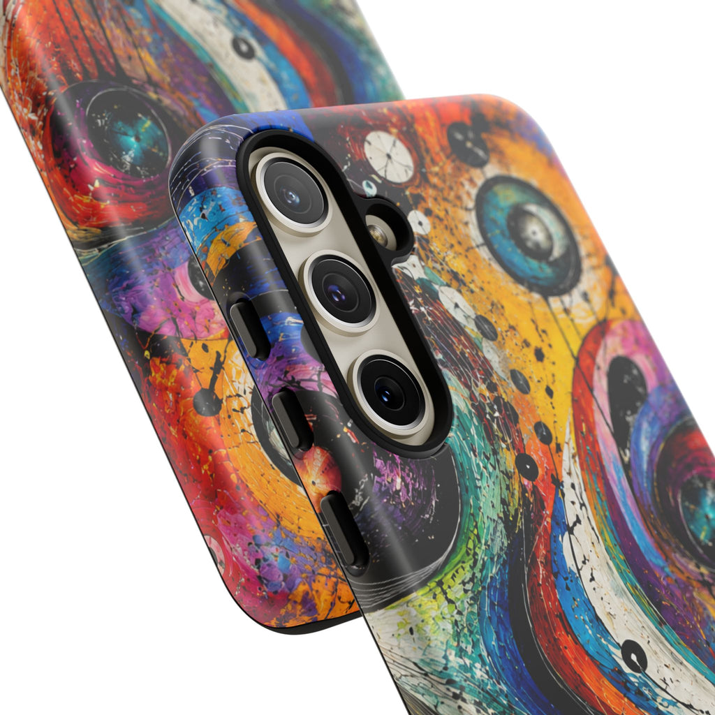 Abstract Cosmic Swirl Phone Case — Colorful Artistic iPhone Tough Case