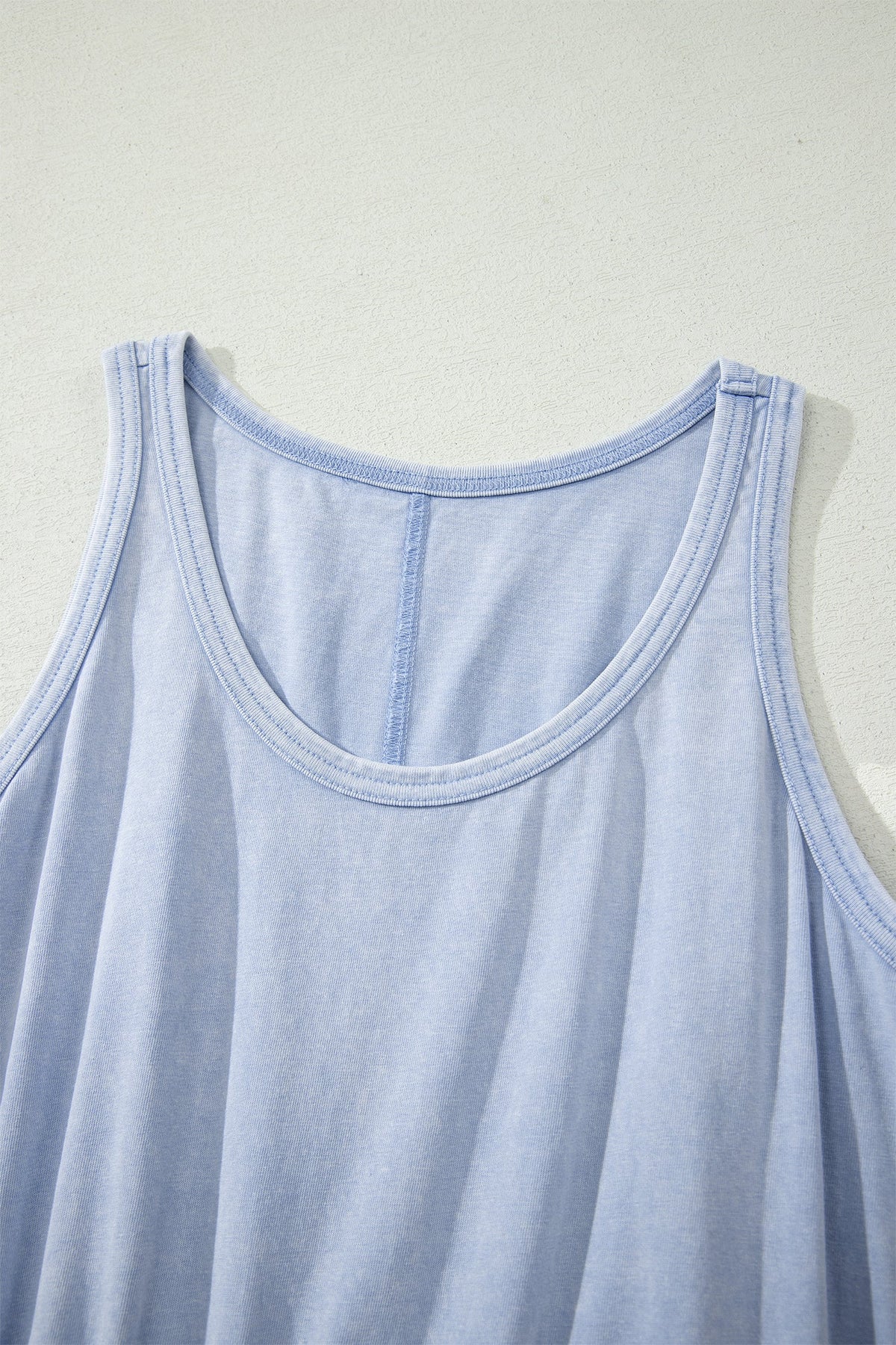 Mineral Wash Scoop Neck Elastic Waist Mini Dress