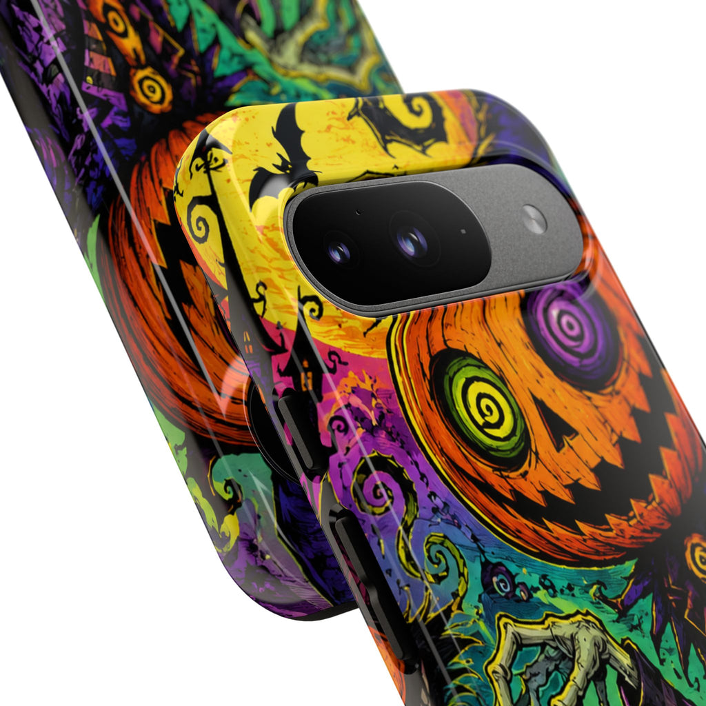 Halloween Pumpkin Skull Phone Case — Psychedelic Jack-o'-Lantern Tough Case