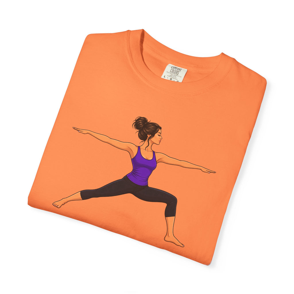 Yoga Warrior Pose T-Shirt | Woman in Virabhadrasana Illustration