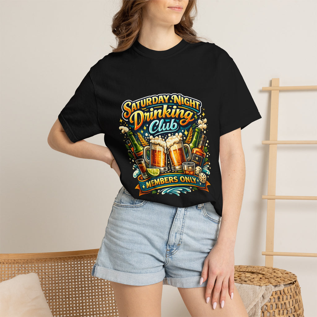 Saturday Night Drinking Club T-shirt | Beer Glasses, Bottles, Members Only
