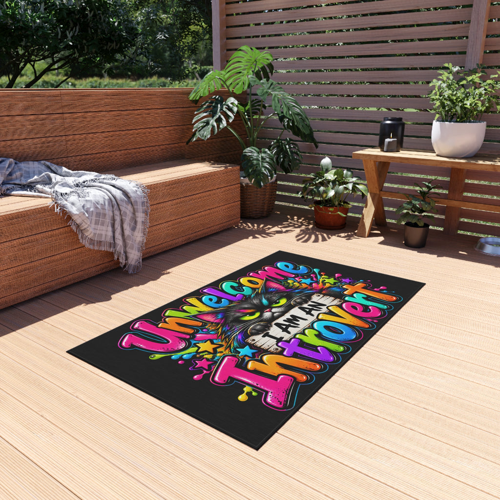 Unwelcome — I Am An Introvert Outdoor Rug
