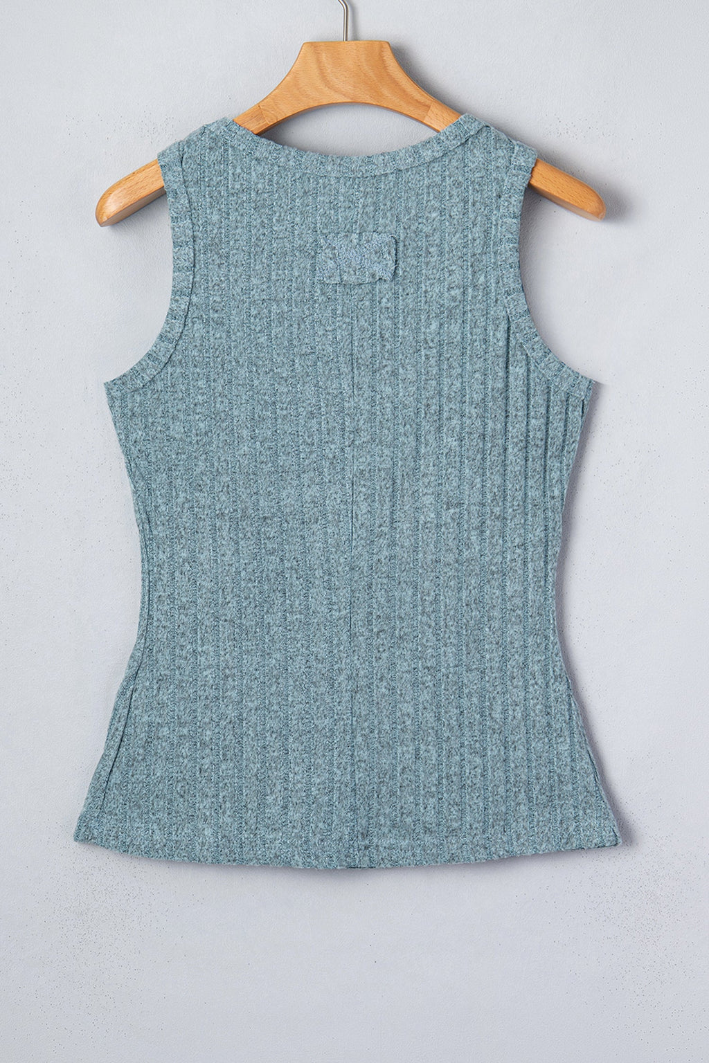 Solid Ribbed Knit Mineral Wash Tank Top