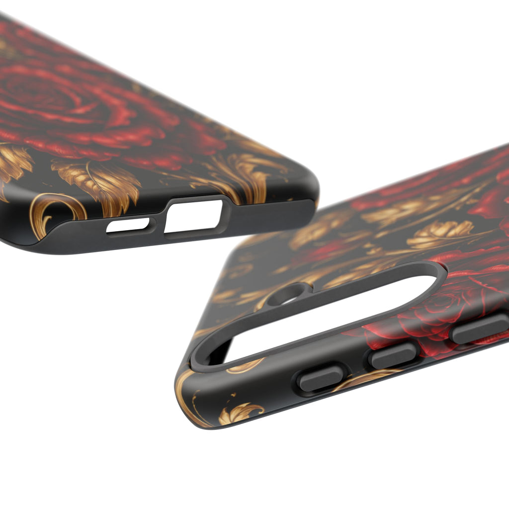 Tough Cases — Vintage Red Rose Floral Phone Case