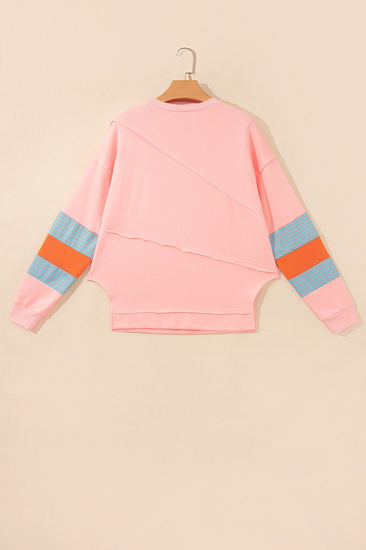 Striped Colorblock Patchwork Long Sleeve Blouse