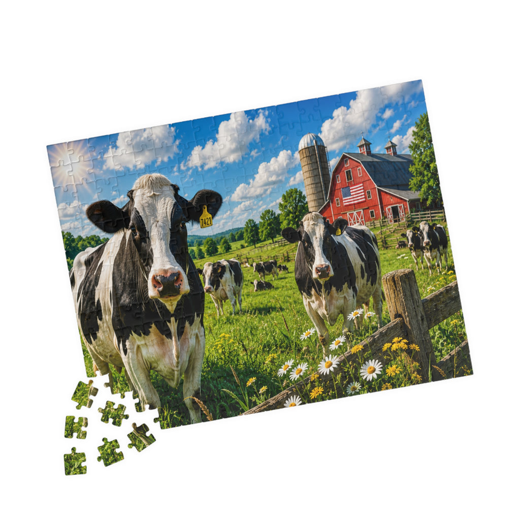 Countryside Cows Jigsaw Puzzle — Scenic Farm Barn Puzzle (110/252/520/1014 pcs)