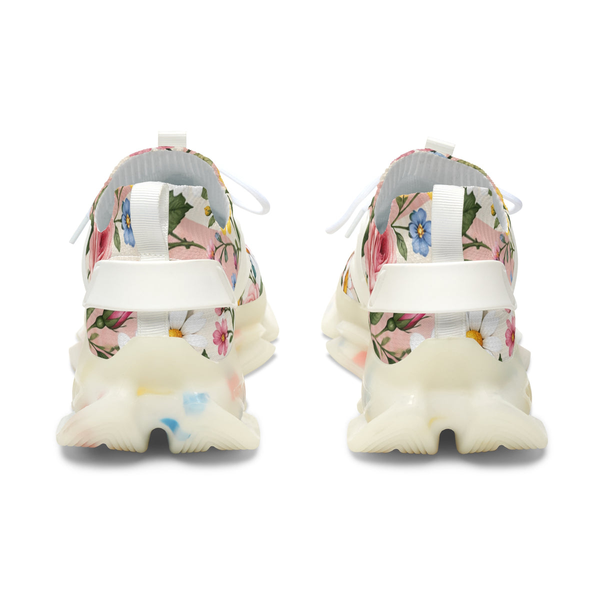 Floral Mesh Sneakers — Women's Breathable Rose & Spring Flower Running Shoes