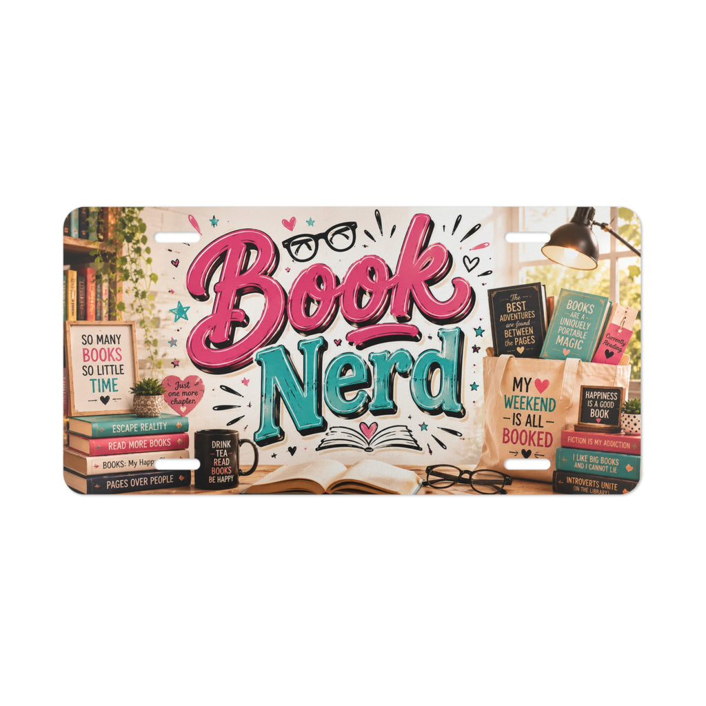 Book Nerd Vanity Plate | Reading Stack License Plate