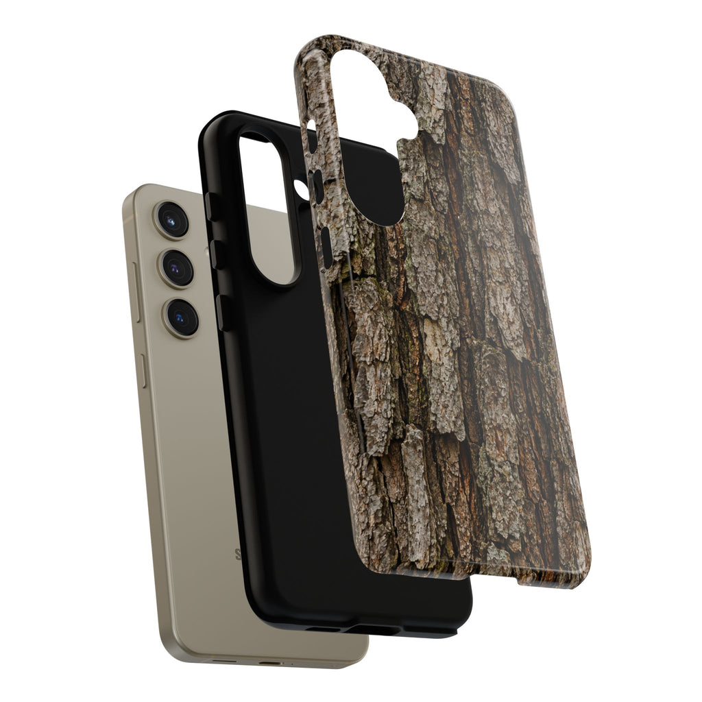 Bark Texture Phone Case - Rugged Woodland Camouflage for Nature Lovers