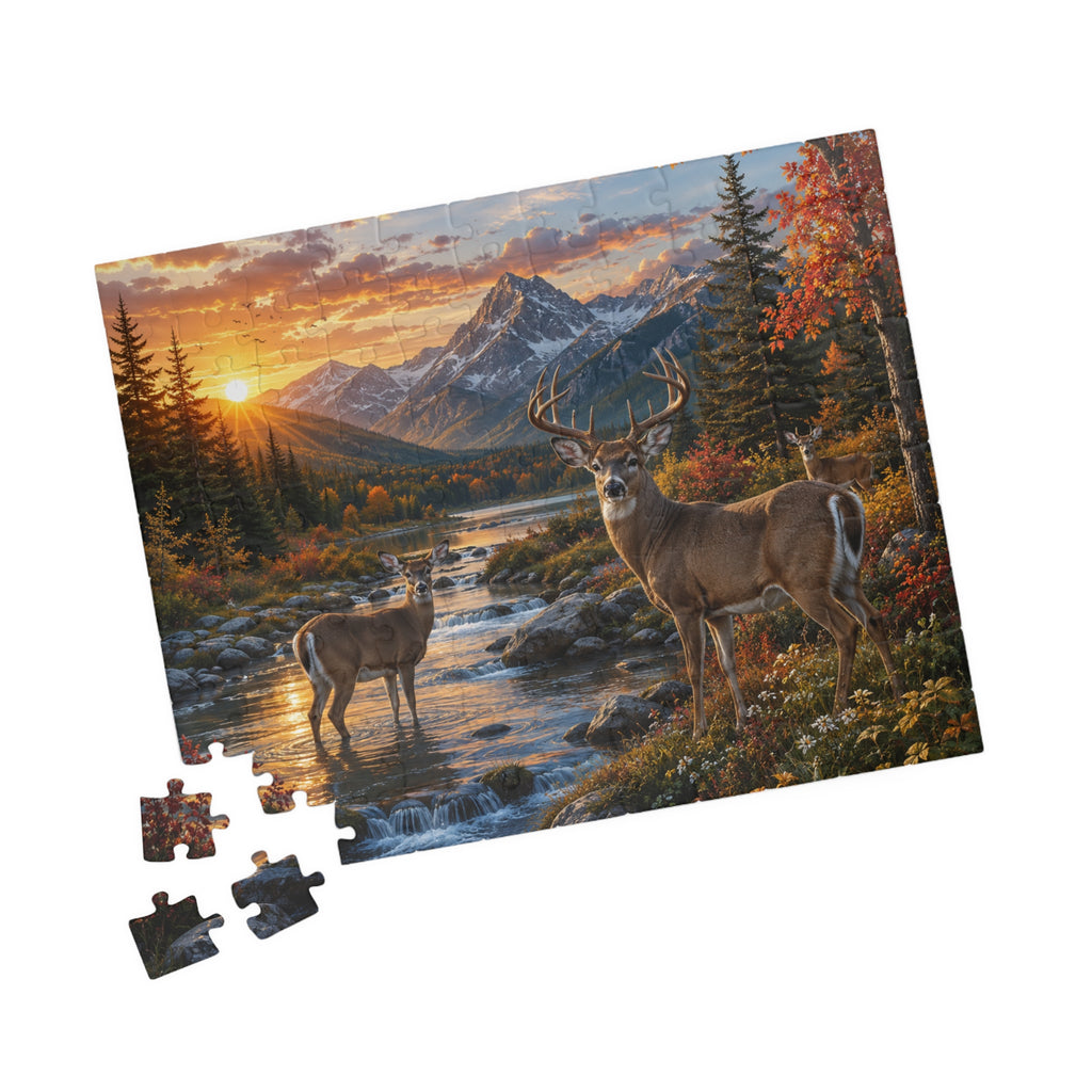Deer Mountain Sunset Puzzle | Scenic Nature Jigsaw