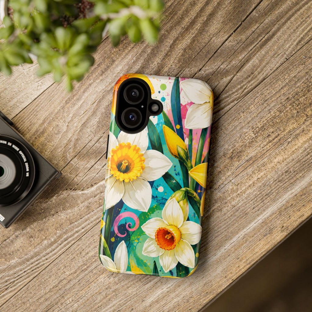Daffodil Floral Phone Case — Bright Spring Garden Protective Cover