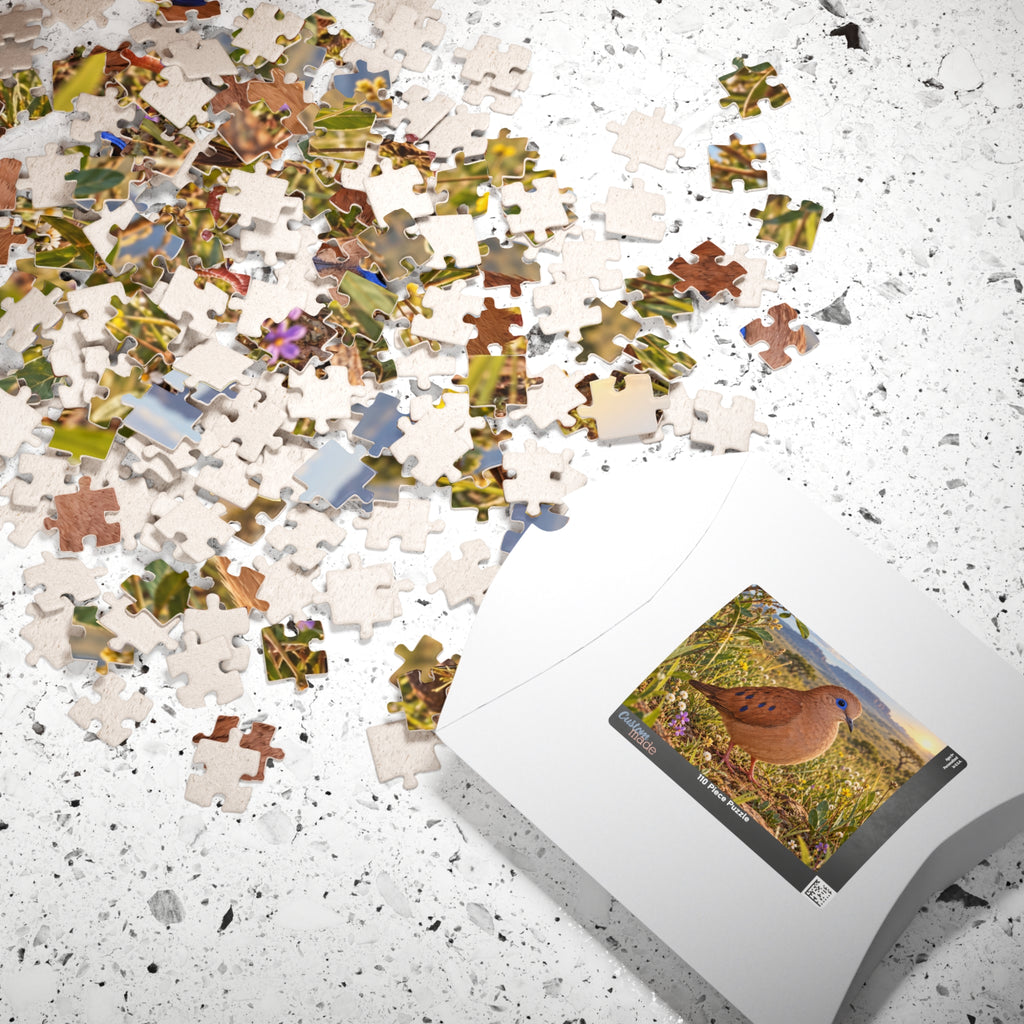 Blue Eyed Ground Dove Meadow Jigsaw Puzzle — Scenic Bird Illustration (110–1014 pcs)