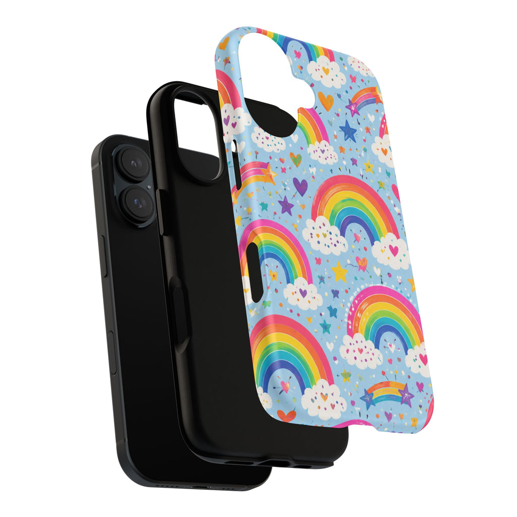 Rainbow Clouds Phone Case — Cute Pastel Rainbow Pattern Tough Case