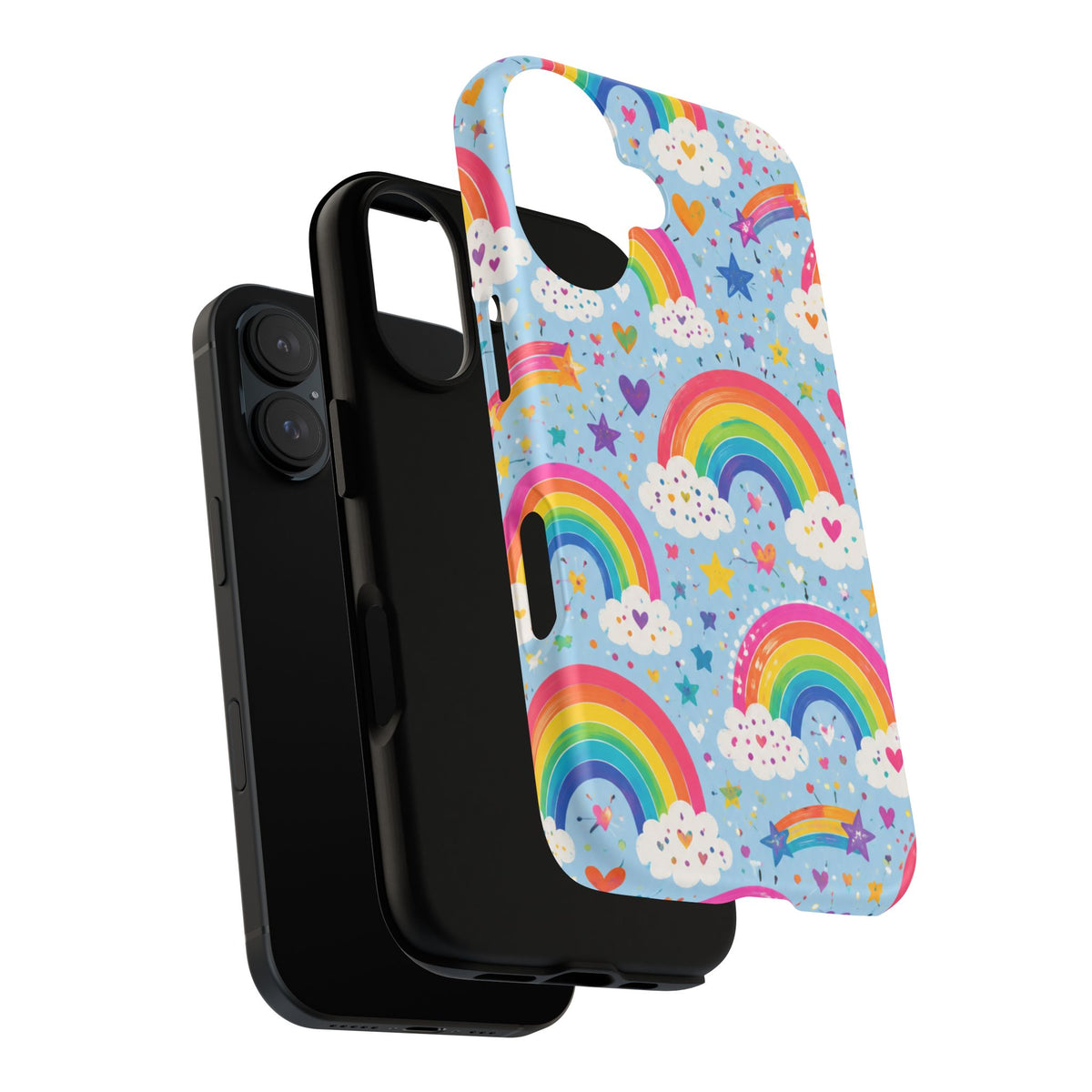 Rainbow Clouds Phone Case — Cute Pastel Rainbow Pattern Tough Case