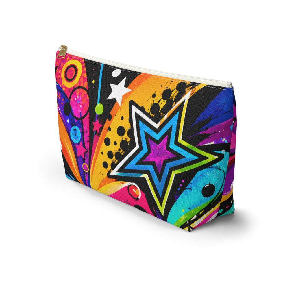 Colorful Pop Art Accessory Pouch — Starburst Cosmetic Bag